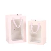 Windowed transparent gift bags, Mother's Day sale paper bags, flower gift bags, packaging souvenirs, window display handbags Item Picture